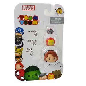Marvel Tsum Tsum 3 Pack Series 1 Ant Man Iron Man Black Widow Stack Figures New